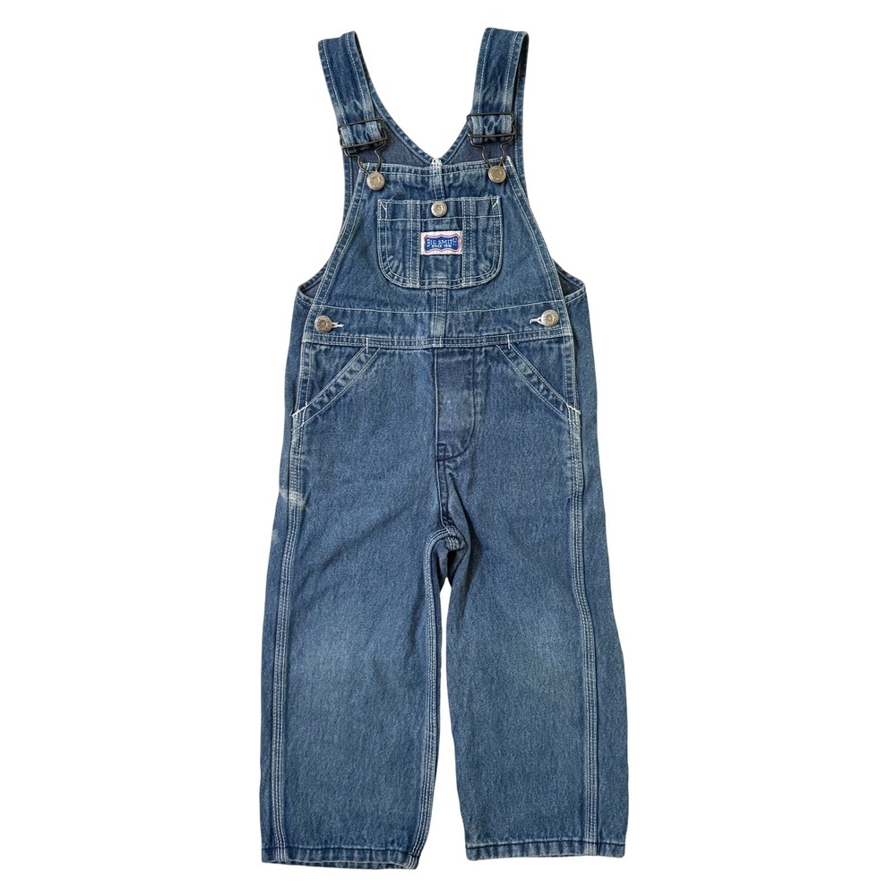 Big Smith 100% Cotton Denim Overalls Youth 3 Regular Dark Blue Classic Workwear